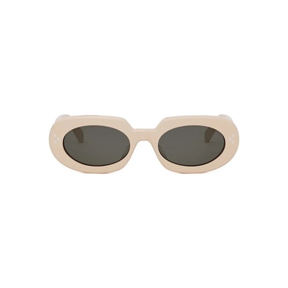 NWT Celine Beige Oval Acetate Sunglasses - Picture 1 of 3
